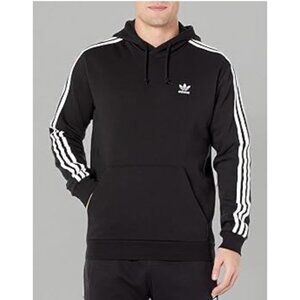 Adidas Mens L   Adicolor Classics 3-Stripes Pullover Hoodie Black Cotton Blend